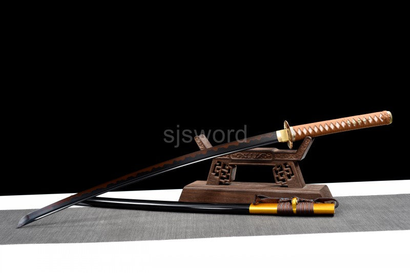 Bronze Fang Katana – Clay Tempered T10 Steel with Real Hamon, Precision Hand Polish