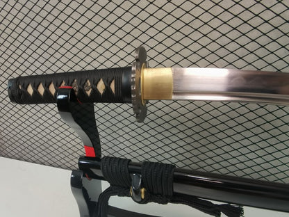 Folded Steel Tanto Japanese Short Sword Clay tempered Full tang