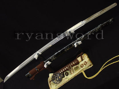 Katana 1095 High Carbon Steel top quality tsuba full tang sharp japanese sword brown ito