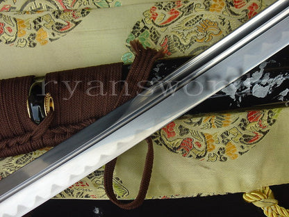 Katana 1095 High Carbon Steel top quality tsuba full tang sharp japanese sword brown ito