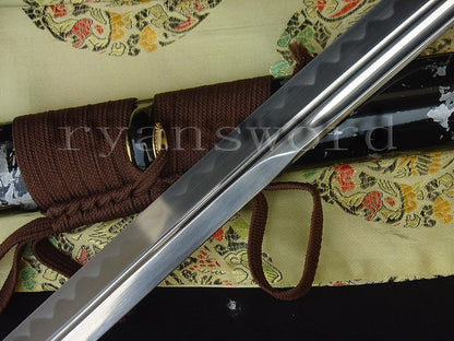 Katana 1095 High Carbon Steel top quality tsuba full tang sharp japanese sword brown ito