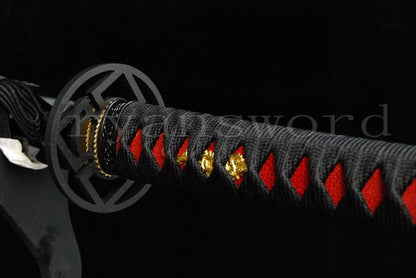 9260 Spring Steel Ninja Japanese Sword Straight Blade iron Tsuba cut bamboo
