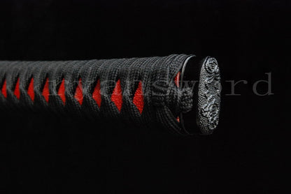 9260 Spring Steel Ninja Japanese Sword Straight Blade iron Tsuba cut bamboo