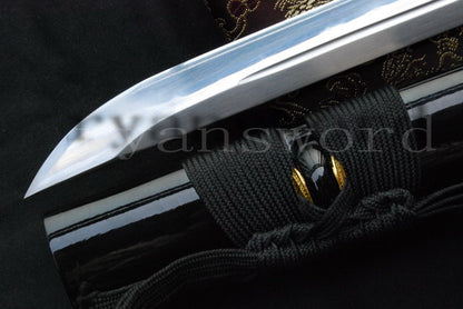 9260 Spring Steel Ninja Japanese Sword Straight Blade iron Tsuba cut bamboo