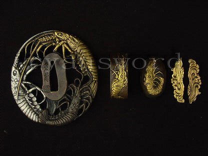 Katana 1095 High Carbon Steel silver plated tsuba full tang sharp shiny black saya
