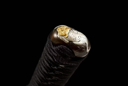 Authentic Katana swords full tang Tiger tsuba Folded steel clay tempered honsanmai