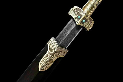 Chinese top quality Han Sword folded pattern steel handcraft best for collection