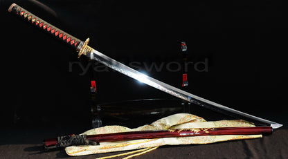 Authentic Katana swords full tang Dragon tsuba T10 steel clay tempered
