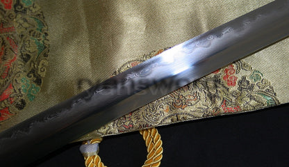 Authentic Katana swords full tang classical tsuba Folded steel clay tempered Bamboo style