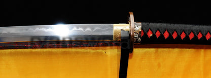 Authentic Katana swords full tang classical tsuba Folded steel clay tempered Dragon style