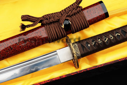 1095 high carbon Steel Clay Tempered Katana Copper Tsuba full tang sharp