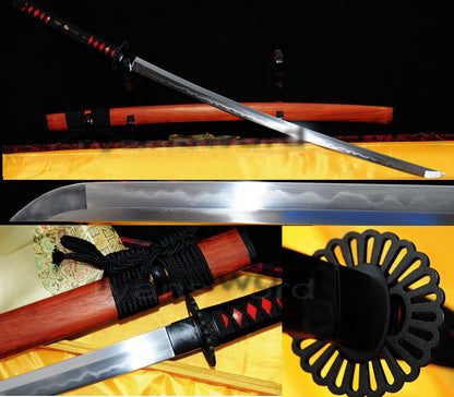 Authentic Katana swords full tang classical tsuba Folded steel clay tempered