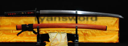 Authentic Katana swords full tang classical tsuba Folded steel clay tempered