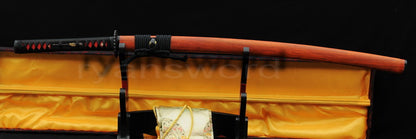 Authentic Katana swords full tang classical tsuba Folded steel clay tempered