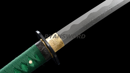 katana 1095 Folded Steel Iron Tsuba rayskin saya wrapped japanese sword full tang