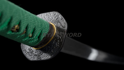 katana 1095 Folded Steel Iron Tsuba rayskin saya wrapped japanese sword full tang