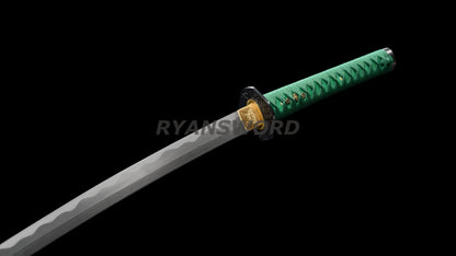 katana 1095 Folded Steel Iron Tsuba rayskin saya wrapped japanese sword full tang