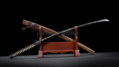 Japanese Katana 2 Piece Set 1095 High Carbon Steel+Folded Steel