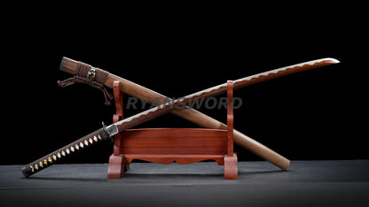 Japanese Katana 2 Piece Set 1095 High Carbon Steel+Folded Steel