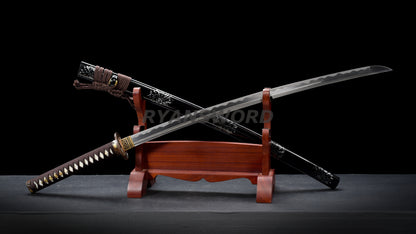 Japanese Sword Set Katana+Wakizashi Unokubi-Zukuri Blade Full Tang