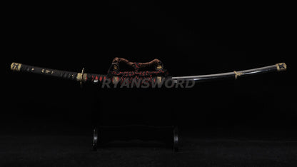 Tachi Japanese Sword 1095 High Carbon Steel Clay Tempered Full Tang Sharp