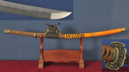Tachi Japanese Samurai Sword 1095 Folded Steel Damscus Steel full tang sharp