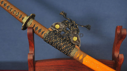 Tachi Japanese Samurai Sword 1095 Folded Steel Damscus Steel full tang sharp