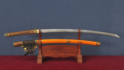 Tachi Japanese Samurai Sword 1095 Folded Steel Damscus Steel full tang sharp