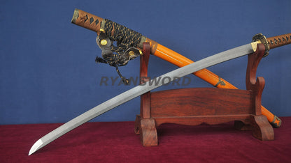 Tachi Japanese Samurai Sword 1095 Folded Steel Damscus Steel full tang sharp