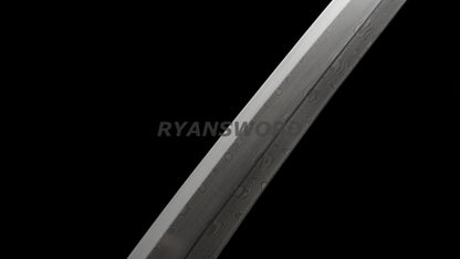 Tanto Short Japanese Sword Damascus Steel Full Tang Battle Ready
