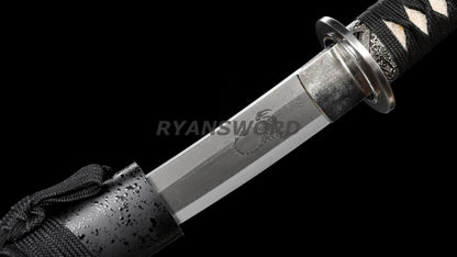 Tanto Short Japanese Sword Damascus Steel Full Tang Battle Ready