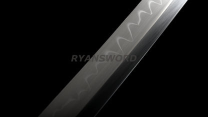 Sakabato Reversed-Edge Shirasaya Katana Japanese Sword 1095 Steel Clay Tempered Light Cutting