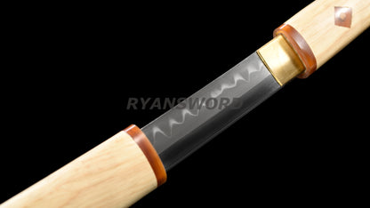 Sakabato Reversed-Edge Shirasaya Katana Japanese Sword 1095 Steel Clay Tempered Light Cutting
