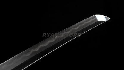 Honsanmai Clay Tempered Wakizashi Japanese Short Sword Rayskin Saya Copper Tsuba Heavy Cutting