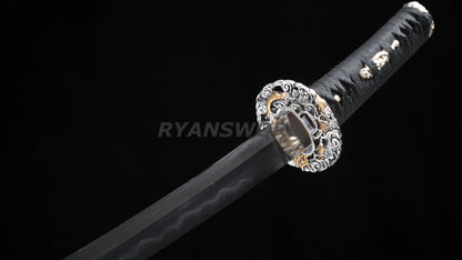 Honsanmai Clay Tempered Wakizashi Japanese Short Sword Rayskin Saya Copper Tsuba Heavy Cutting