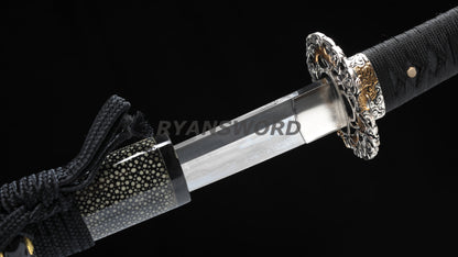 Honsanmai Clay Tempered Wakizashi Japanese Short Sword Rayskin Saya Copper Tsuba Heavy Cutting