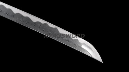 53" Nodachi Japanese Sword 1095 Folded Steel Iron Tsuba full tang sharp