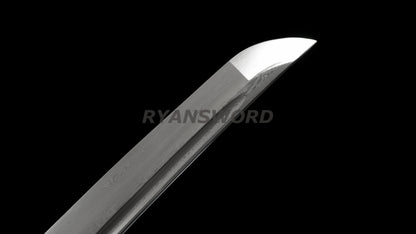 Damascus Folded Steel Wakizashi Japanese Sword full tang sharp