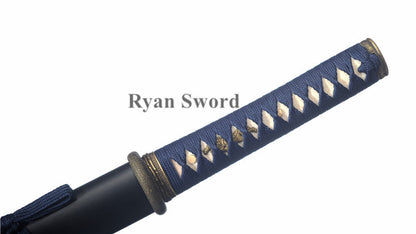 Wakizashi Damascus Folded Steel Full Tang Sharp japanese swords