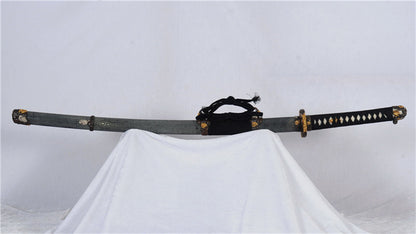 Tachi Clay Tempered 1095 Carbon Steel Folded Blade Full-Rayskin Saya full tang