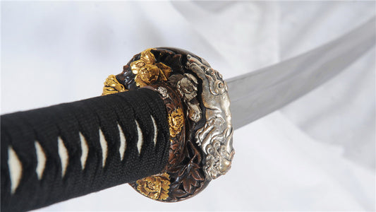 Tachi Clay Tempered 1095 Carbon Steel Folded Blade Full-Rayskin Saya full tang
