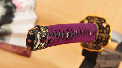 Tachi Clay Tempered Hazuya Polish Gold-Plated Copper Fittings full tang sharp