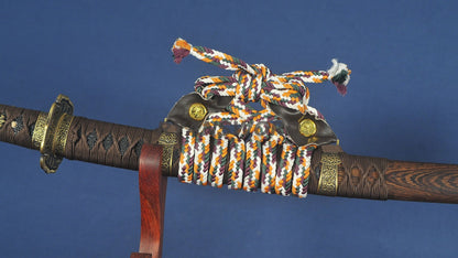 Tachi Clay Tempered Honsanmai Copper Fittings full tang sharp japanese