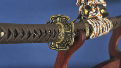 Tachi Clay Tempered Honsanmai Copper Fittings full tang sharp japanese
