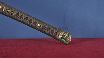 Tachi Clay Tempered Honsanmai Copper Fittings full tang sharp japanese