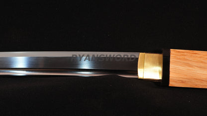 O-Kissaki katana Clay Tempered Hazuya Polish Shirasaya full tang sharp