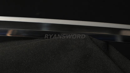 Katana 1095 High Carbon Steel Hand-Drawn Wave Saya Full tang sharp