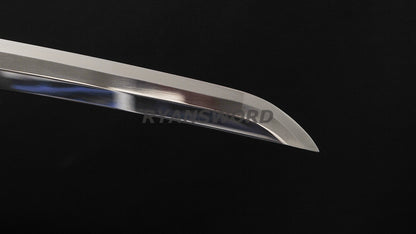 Katana 1095 High Carbon Steel Hand-Drawn Wave Saya Full tang sharp