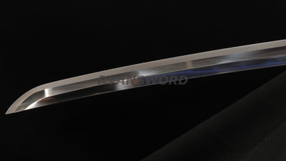 Katana 1095 High Carbon Steel Hand-Drawn Wave Saya Full tang sharp