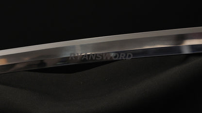 Katana 1095 High Carbon Steel Hand-Drawn Wave Saya Full tang sharp